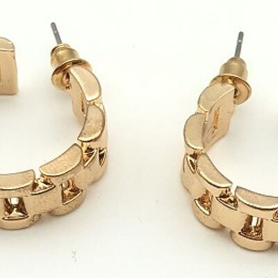 Gold thick Link Hoop Earrings