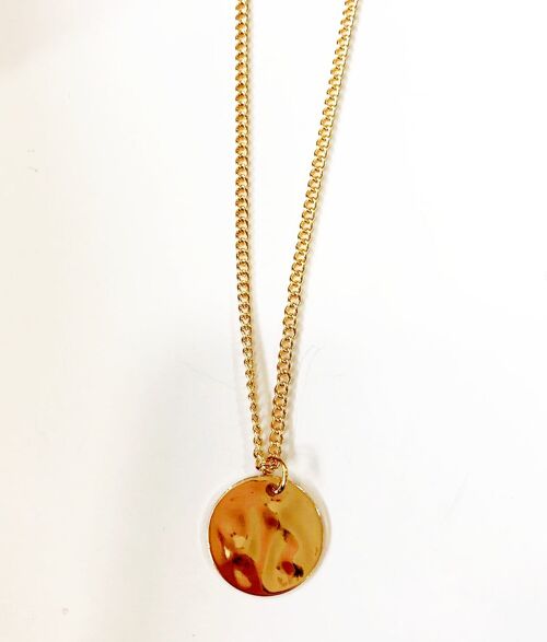 hammered single coin necklace