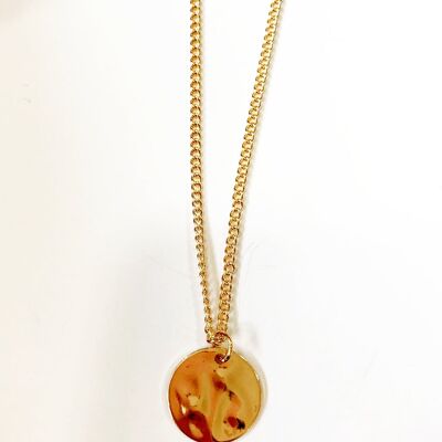 hammered single coin necklace