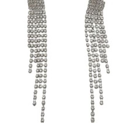 Diamante Chain Earrings Silver