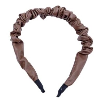 Brown Ruched Headband
