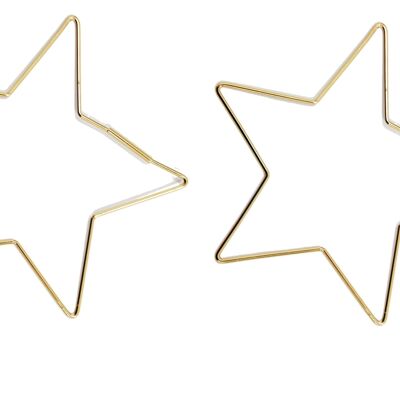 Gold Star hoop earrings