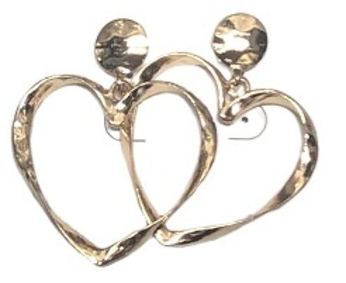 Gold Twisted Heart Earrings
