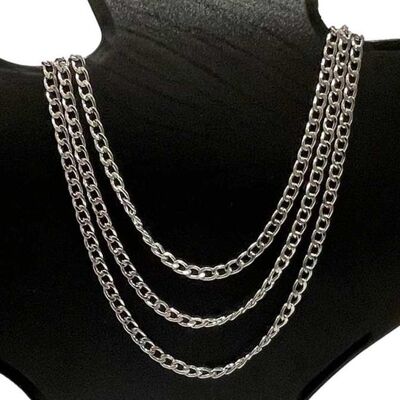 Silver 3 Layer Chain Necklace