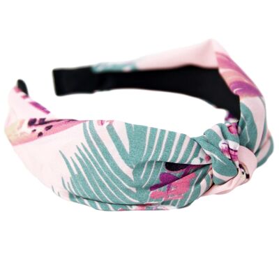 Pink Tropical Print Knot Headband