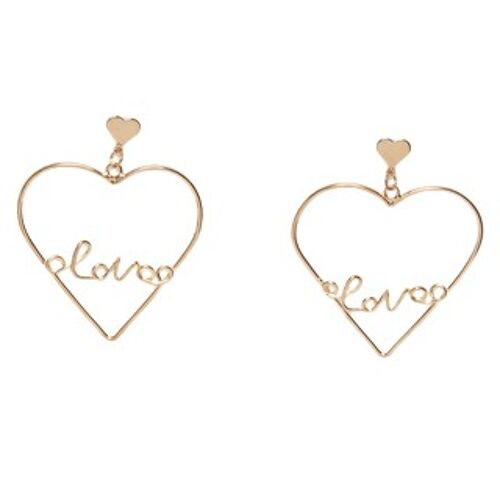 Gold Heart Shaped Love Earrings