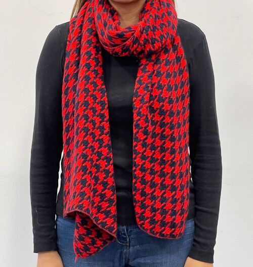 Red Houndstooth Soft Touch Scarf