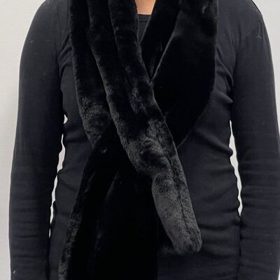 Black Faux Fur Scarf