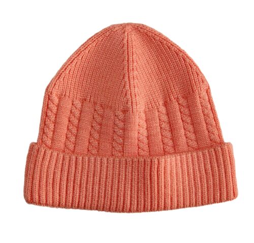 Coral Knitted Beanie Hat