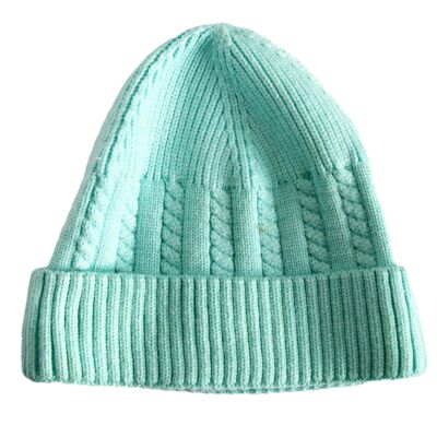 Aqua Knitted Beanie Hat