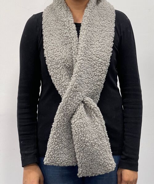 Grey Teddy Scarf