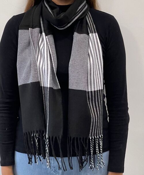 Black and Grey Check Scarf