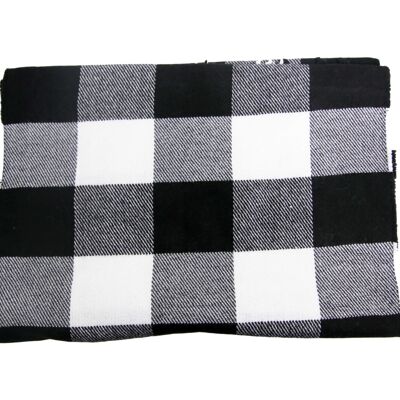 Black and White Check Scarf