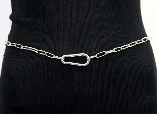Silver Carabiner Clasp Chain Belt