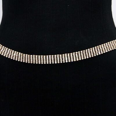 Gold 5 Layered Diamante Belt