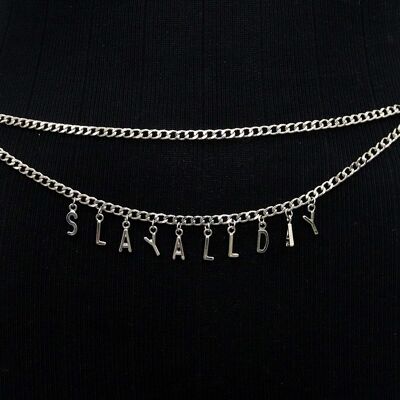 Silver Slay all day double chain belt