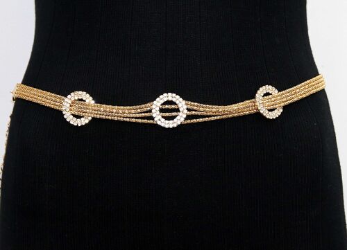 Gold Metal Diamante Belly Chain