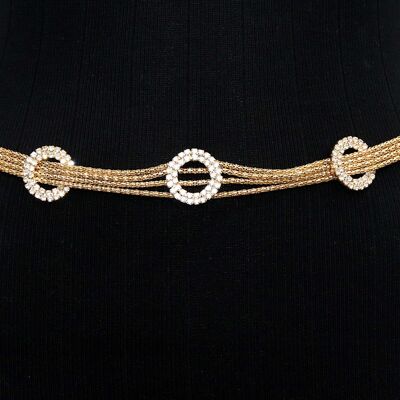 Gold Metal Diamante Belly Chain