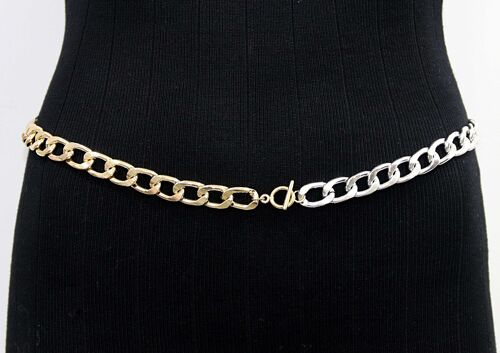 Gold and Silver Mixed Metals Chain Belt