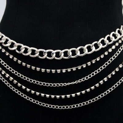 Silver Multi Layer Belly Chain