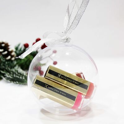 Maxfactor Lipstick Trio in Bauble Gift Box with Christmas Ribbon