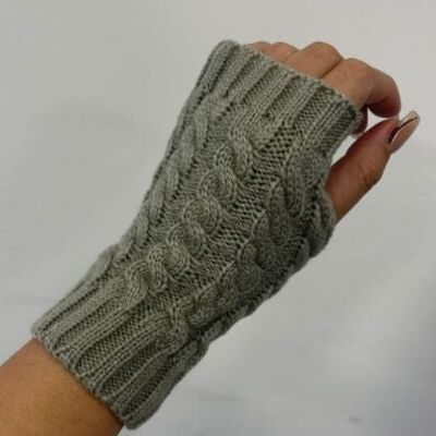Light Grey Knitted Finderless Gloves