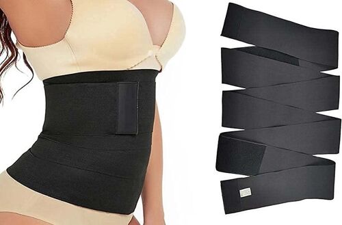 Black "Invisible" Bandage Wrap Waist Trainer Belt