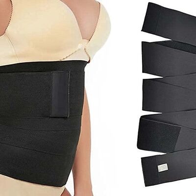 Black "Invisible" Bandage Wrap Waist Trainer Belt