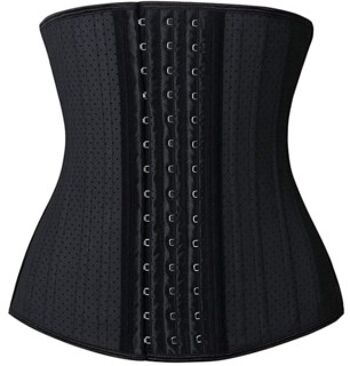 Corset taille formateur noir complet avec crochet et oeil