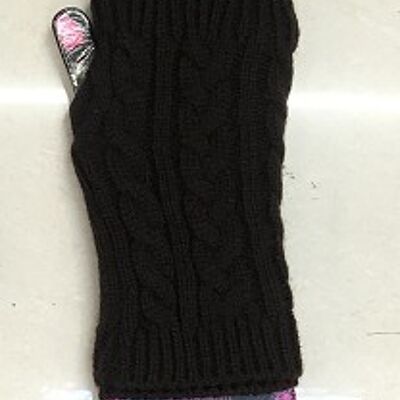 Brown Knitted Fingerless Gloves
