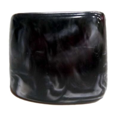 Black Marble Look Square Ring