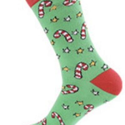 Green and Red Christmas Socks