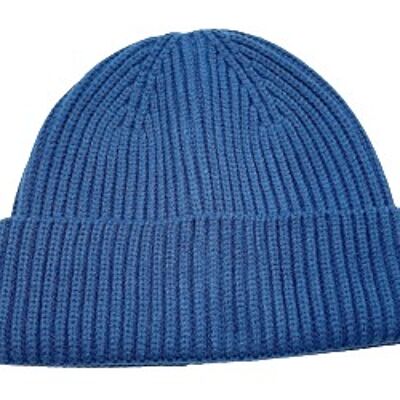 Navy Ribbed Short Beanie Hat