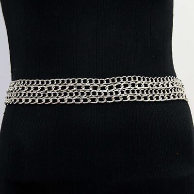 Silver Multi Chain Belt