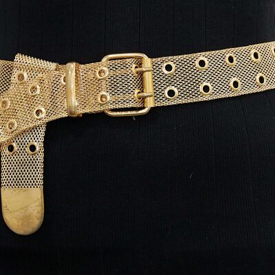 Gold Mesh Eyelet Belt