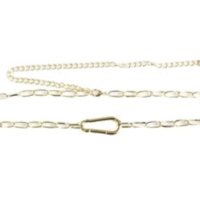 Cinturón de cadena con cierre de mosquetón dorado