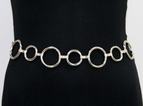 Silver Circle Multi Chain Belt