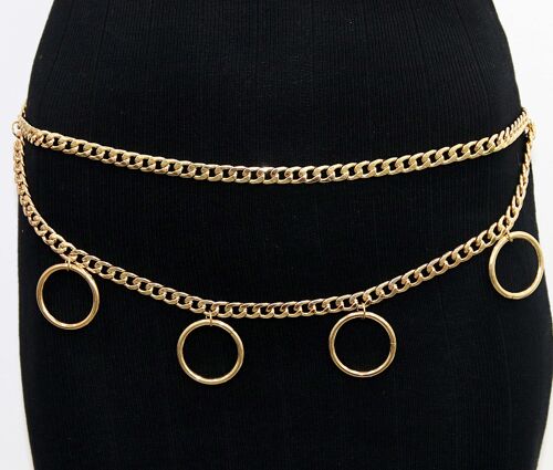 Gold Chain Belt With Loop Circle