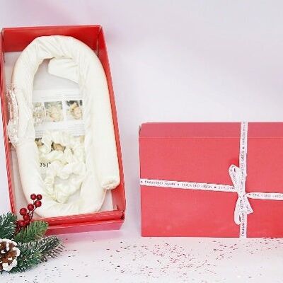 Cream Heatless Curlers in Red Gift Box with Christmas Ribbon