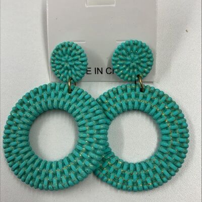 Mint Straw Earrings