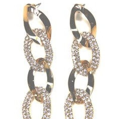 Gold Diamante Chain Link Earrings