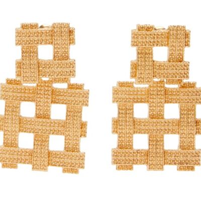 Gold Criss Cross Earrings