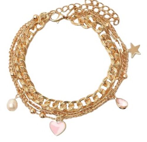 Gold Layered Anklet with Charms