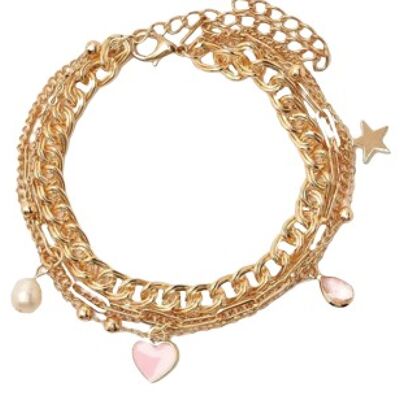 Gold Layered Anklet with Charms