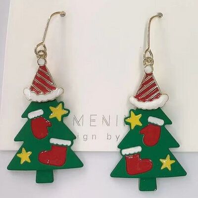 Pendientes Árbol de Navidad Verde