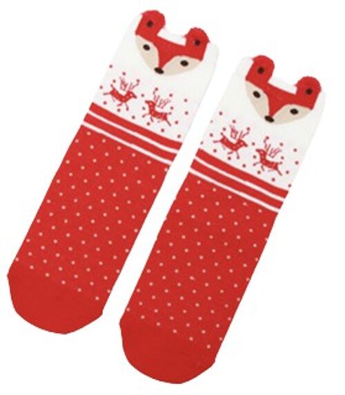 Red Winter Fox Socks