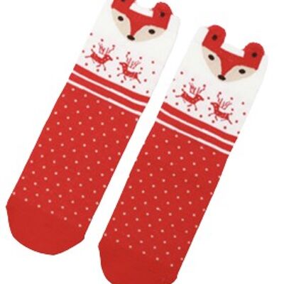 Red Winter Fox Socks