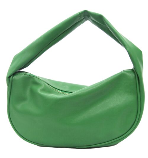 Green Slouch Handle Faux Leather Bag