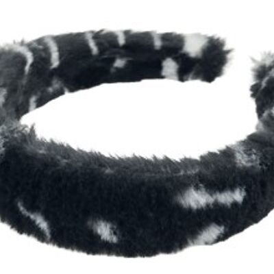 Black Leopard Faux Fur Headband