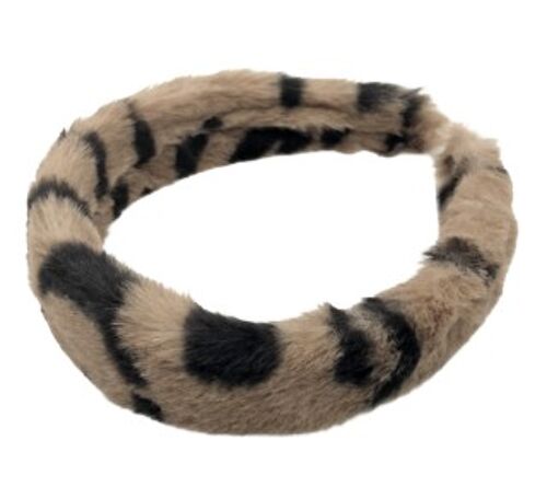 Light Brown Leopard Faux Fur Headband